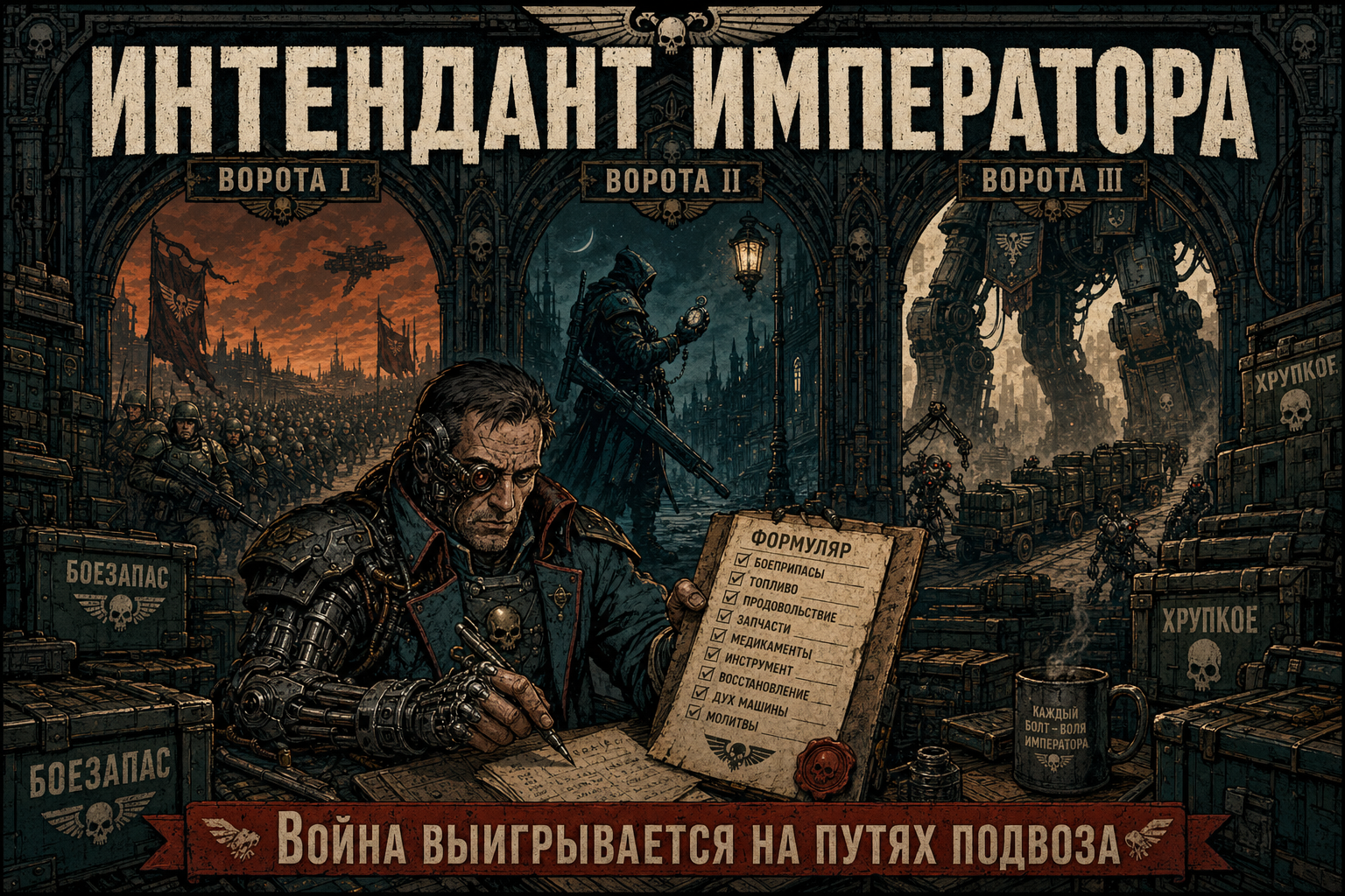 Обложка: интендант Императора и склад данных