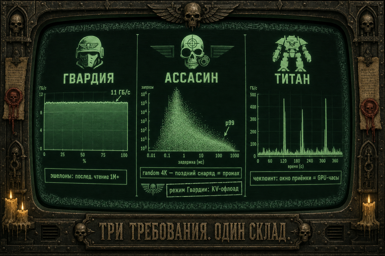 Гвардия, ассасин и Титан - три потребителя одного склада с несовместимыми требованиями